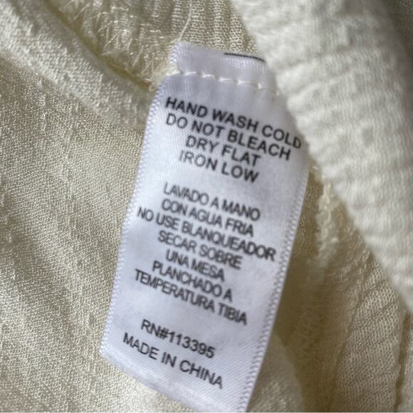 En Creme Anthropologie Embroidered Gauze Tunic Shirt Dress Women S Cream‎ Boho - Picture 7 of 7